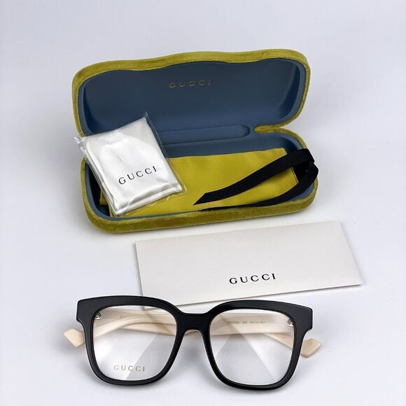 NEW Gucci GG0958O 005 Black White Square Unisex Eyeglasses - Picture 7 of 11